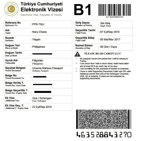 Turkey eVisa Application Form